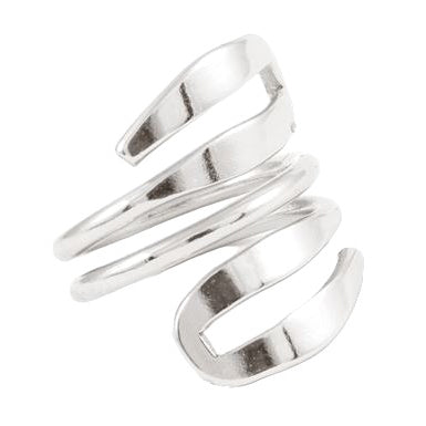 Modern Fashion Impressive Continuous Swirl Design Stretch Ring R204 Silver - Accessoriesforever