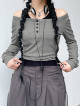 Basic Casual Streetwear Knit Long Sleeves Fashion Crop Top