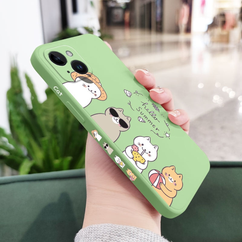 Cute Adorable Vacation Cat Design iPhone Cover Case