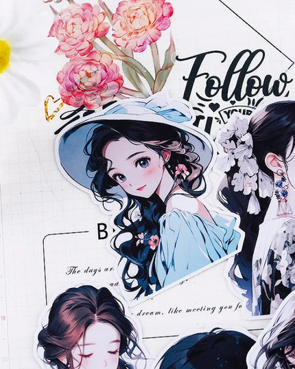 16pc Cartoon Time Beauty Girls Scrapbooking DIY Craft Decor Journal Stickers