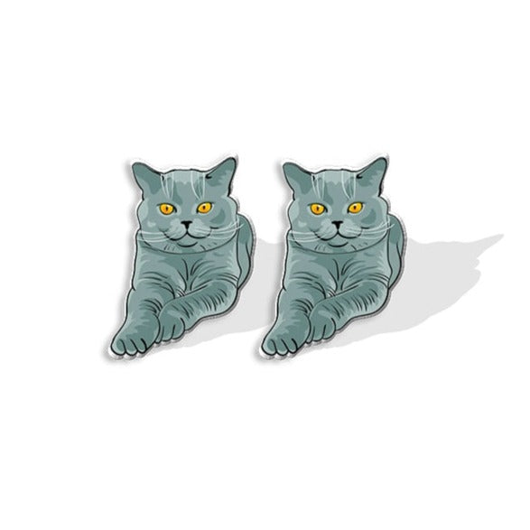 Cute Shorthair Cat Animal Lovely Fashion Mini Stud Earrings