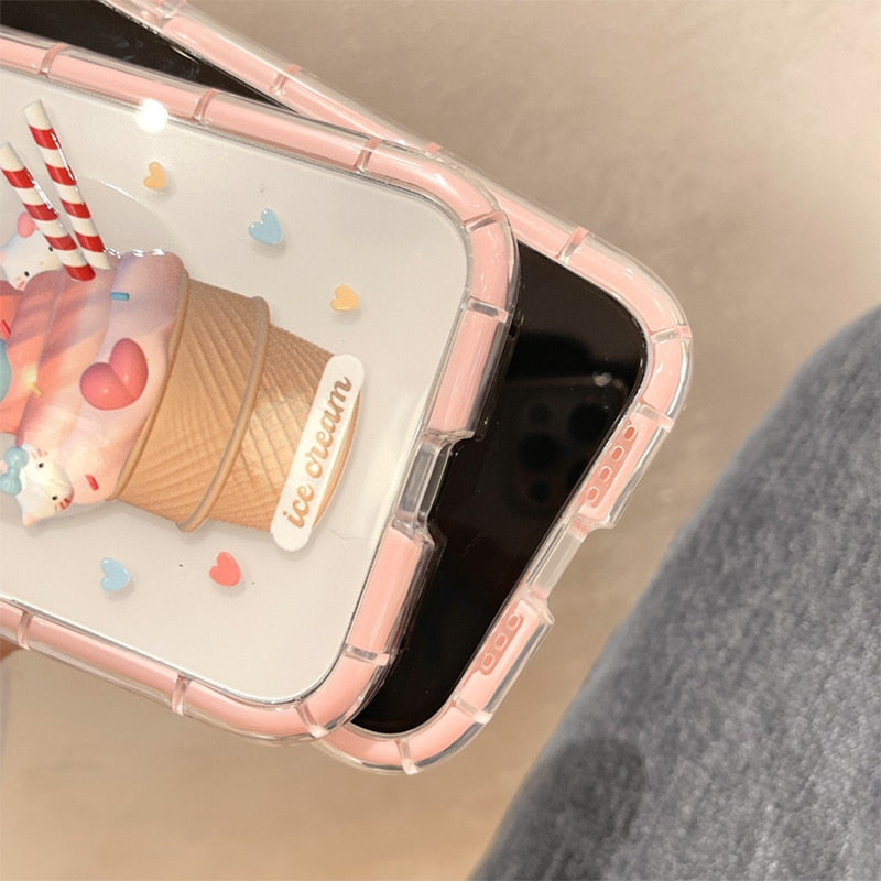Super Cute Yummy Ice Cream Design Soft iPhone Protective Phone Case Cover