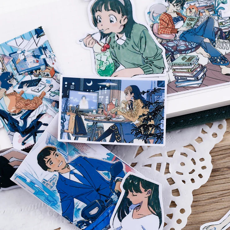 21pc Cute Japanese Cartoon Characters Scrapbooking DIY Craft Decor Journal Stickers - Accessoriesforever
