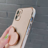 Heart Shaped Back Stand Holder iPhone Protective Phone Case Cover