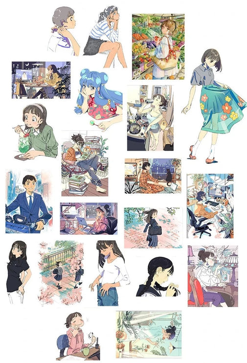 21pc Cute Japanese Cartoon Characters Scrapbooking DIY Craft Decor Journal Stickers - Accessoriesforever