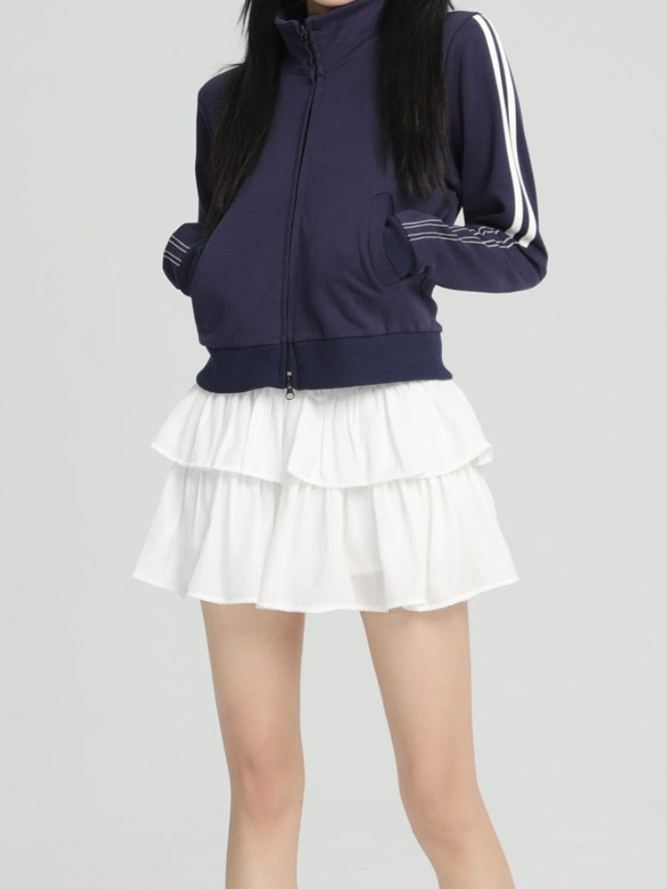 Cute Adorable Ruffle Layer High Waist Fashion Mini Skirt Short Skort