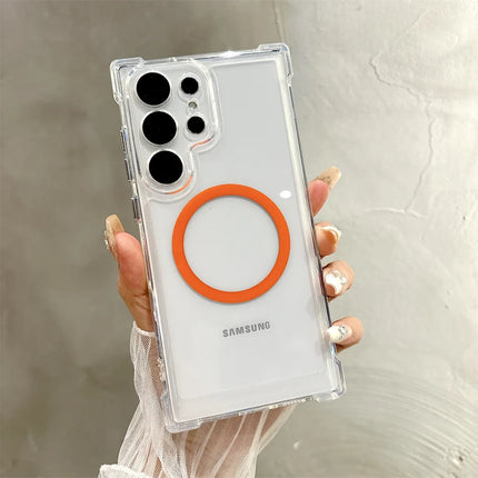Luxury Reinforced Corners Transparent Armour Magnetic Case for Samsung Galaxy