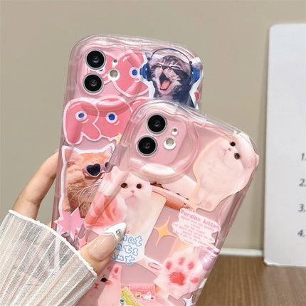 Adorable Cute Lovely Cat Pink Soft Phone Case for iPhone