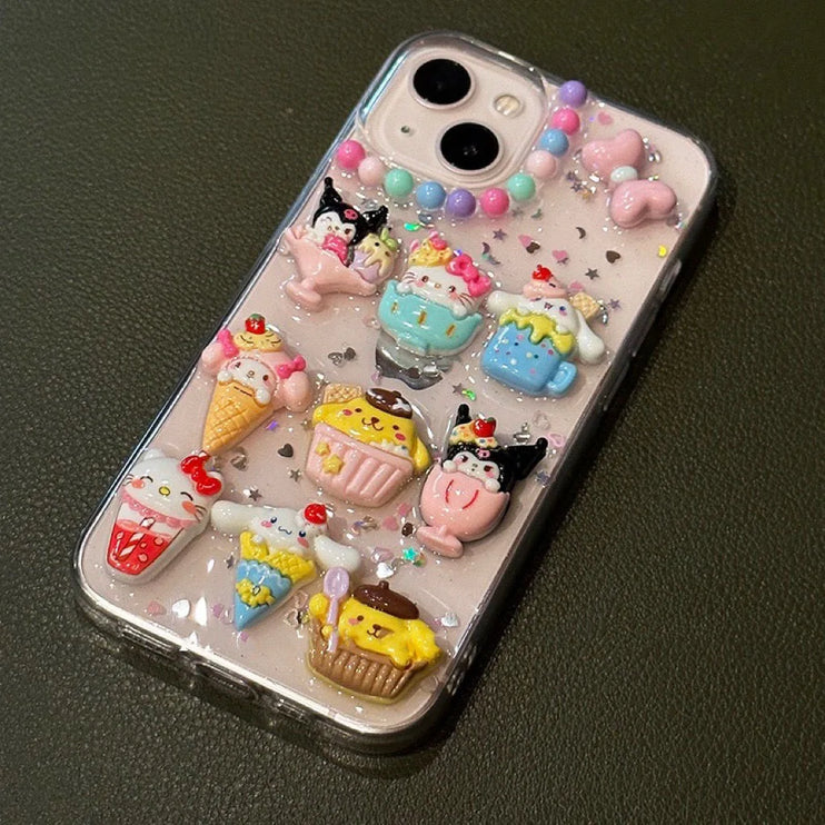 Cute 3D Sanrio Characters Charms Phone Case Cover iPhone 15 14 13 12 11 Pro Max Plus