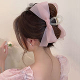 Beautiful Mesh Chiffon Bow Pattern Fashion Hair Jewelry Clip Claw