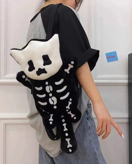 Fun Skull Skeleton Anime Cute Plush Bag Backpack