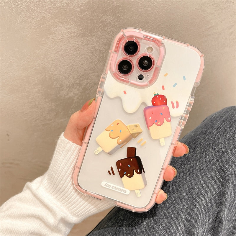 Super Cute Yummy Ice Cream Design Soft iPhone Protective Phone Case Cover