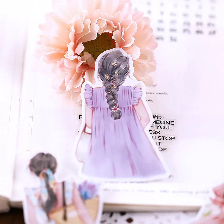 20pcs Beautiful Cartoon Girls Back View Scrapbooking DIY Craft Decor Journal Stickers - Accessoriesforever