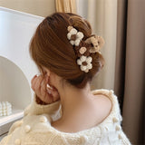 Adorable Floral Pattern Cotton Wool Fashion Hair Jewelry Claw Clip