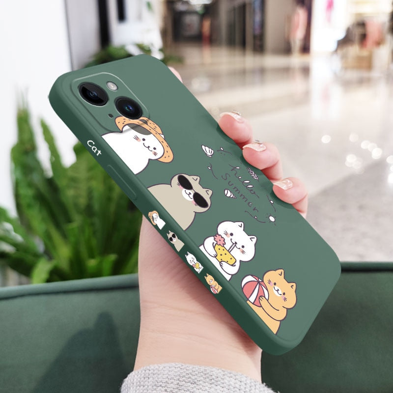 Cute Adorable Vacation Cat Design iPhone Cover Case