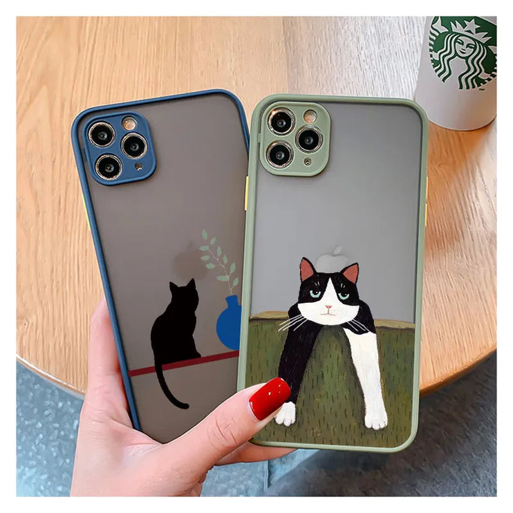 Adorable Cat Design Phone Case Cover for iPhone 15 14 Pro Max Plus