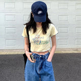 Cute Fashion Short Length Graphic Streetwear Crop Top T-shirt Tee