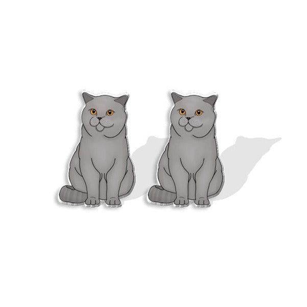 Cute Shorthair Cat Animal Lovely Fashion Mini Stud Earrings