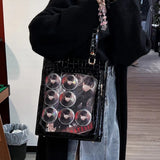 Stylish Trendy Large Clear Window Fashion Ita-bag Pin Bag Handbag Tote
