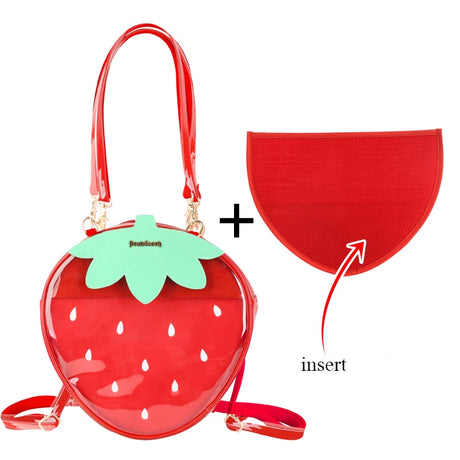 Cute Strawberry Shape Pin Display Fashion Crossbody Pin Ita-bag Backpack