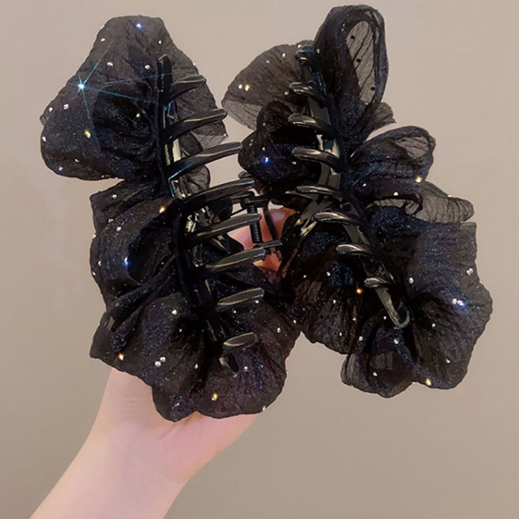 Sweet Beautiful Mesh Tulle Bow Design Hair Clip Claw - Accessoriesforever