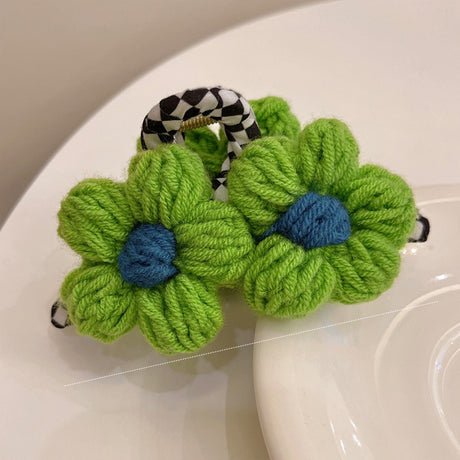Cute Sweet Flower Floral Pattern Wool Fashion Hair Jewelry Claw Clip