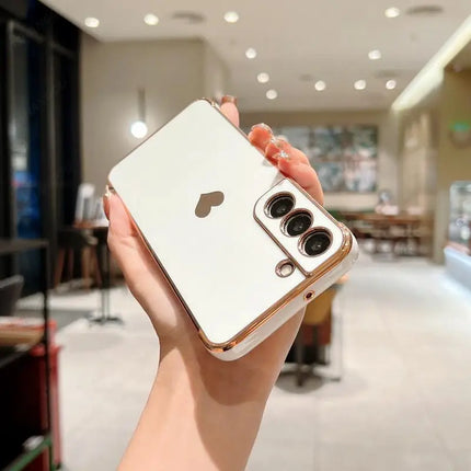 Luxury Plating Side Love Heart Design Slim Phone Case Samsung Galaxy