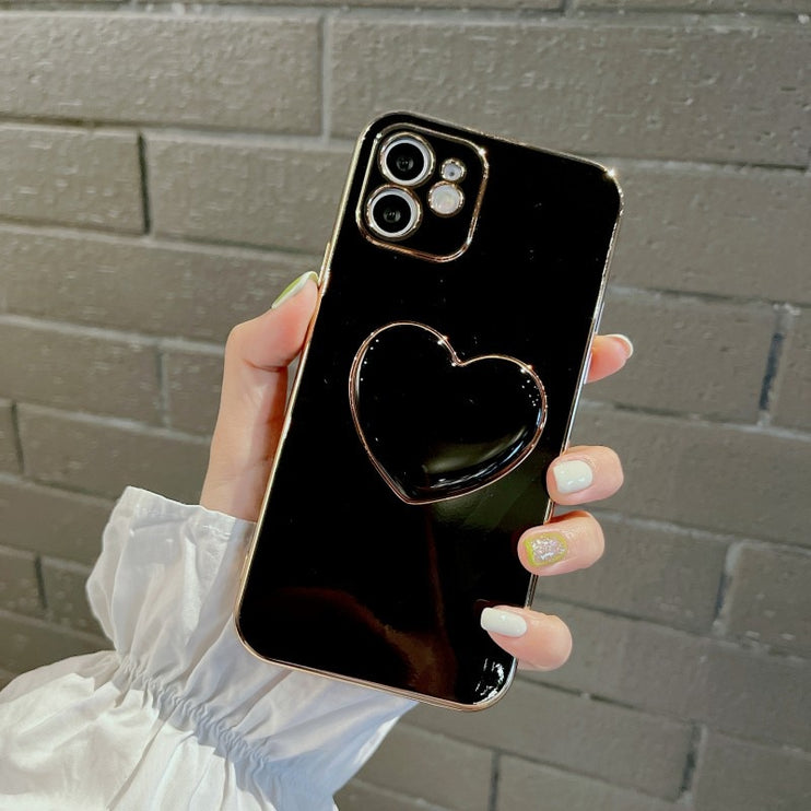 Heart Shaped Back Stand Holder iPhone Protective Phone Case Cover