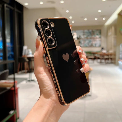 Luxury Plating Side Love Heart Design Slim Phone Case Samsung Galaxy