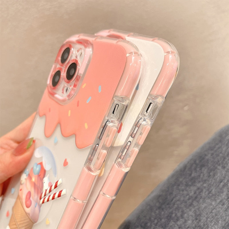 Super Cute Yummy Ice Cream Design Soft iPhone Protective Phone Case Cover