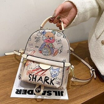 Cute Trendy Cartoon Graffiti Fashion Mini Bag Purse Handbag Backpack