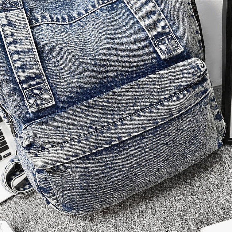 Causal Stylish Fashion Travel School Laptop Denim Bag Backpack