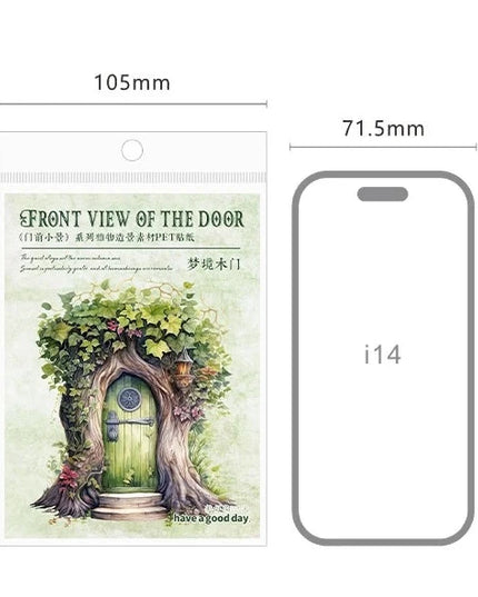 5pcs Door Windows Design Large Size Scrapbooking DIY Craft Decor Journal Stickers