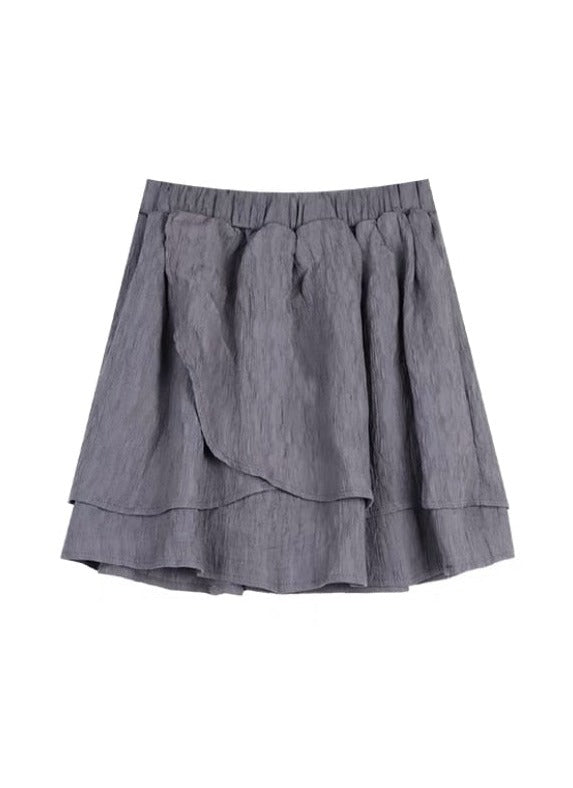 Sweet Cute Gray Ruffled Layered Fashion Mini Skirt