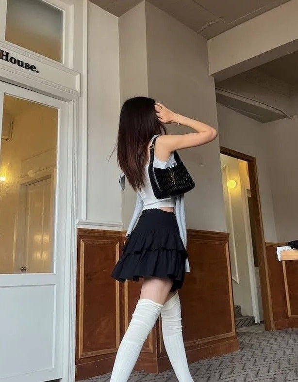 Cute Adorable Ruffle Layer High Waist Fashion Mini Skirt Short Skort