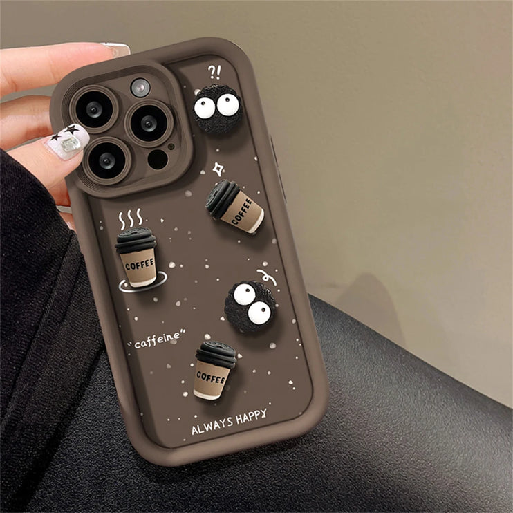 Cute Fun 3D Coffee and Caffeine Phone Case Cover for Samsung Galaxy