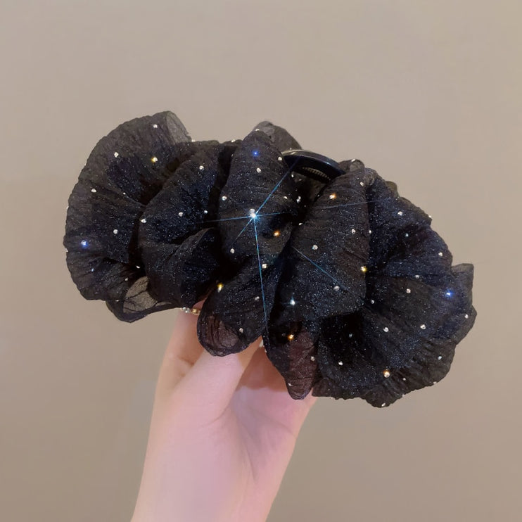 Sweet Beautiful Mesh Tulle Bow Design Hair Clip Claw - Accessoriesforever