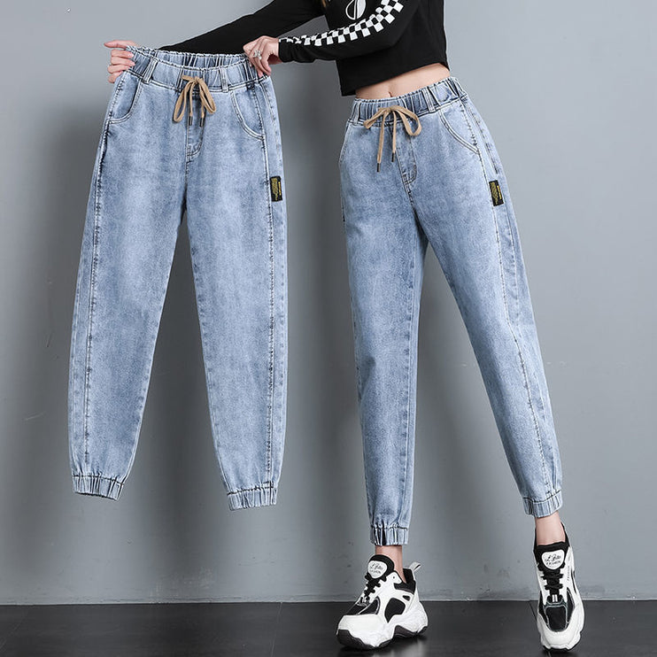 Vintage High Waist Ankle Length Women Fashion Denim Jeans