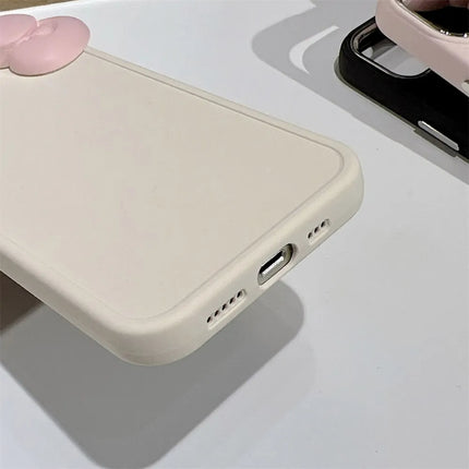 Cute 3D Pink Bowknot Soft Silicone Phone Case Cover for iPhone 15 14 13 12 11 Pro Max X XR - Accessoriesforever