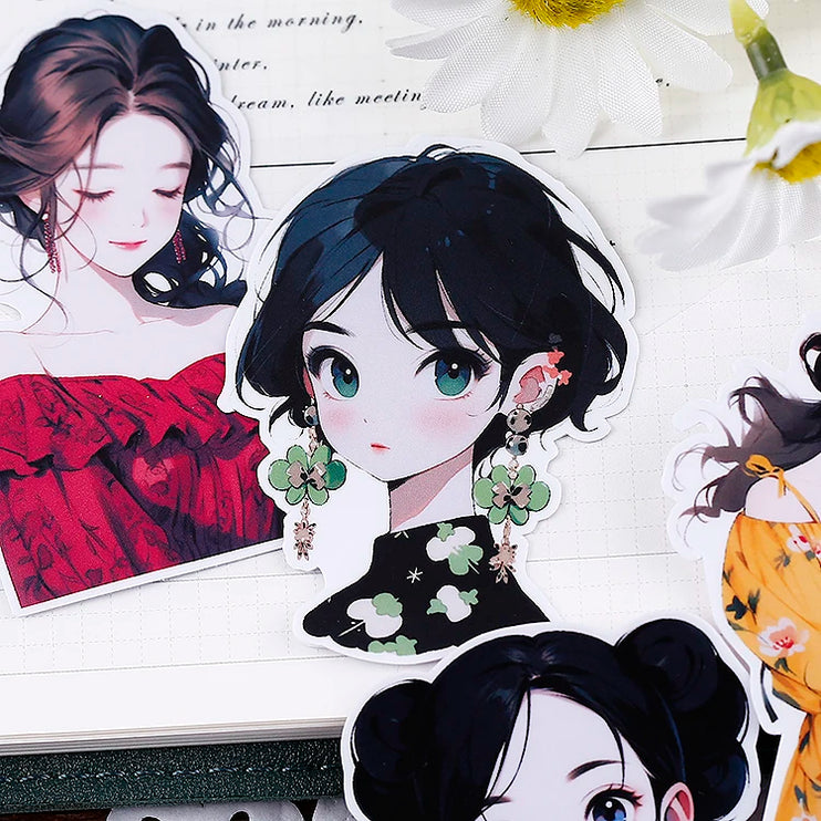 16pc Cartoon Time Beauty Girls Scrapbooking DIY Craft Decor Journal Stickers