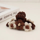 Adorable Floral Pattern Cotton Wool Fashion Hair Jewelry Claw Clip