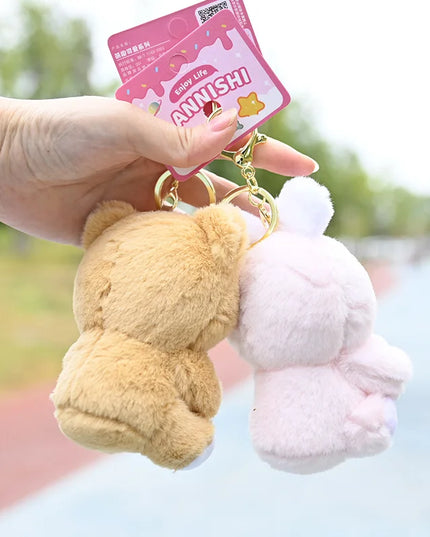 Adorable Soft Elephant Bunny Bear Duck Plushie Pendant Charm Keychain