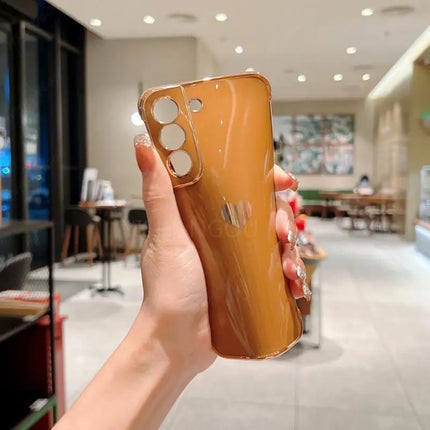 Luxury Plating Side Love Heart Design Slim Phone Case Samsung Galaxy