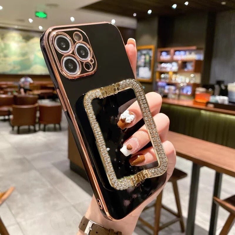 Beautiful Crystal Gold Plated Holder Stand iPhone Protector Case Cover II