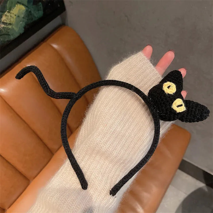 Cute Cartoon Black Cat Ear Twisted Fashion Makeup Hairband Headband