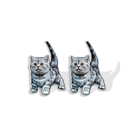 Cute Shorthair Cat Animal Lovely Fashion Mini Stud Earrings