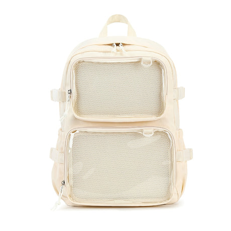 Cute Solid Large Clear Front Pockets Pin Display School Fashion Ita-bag Backpack
