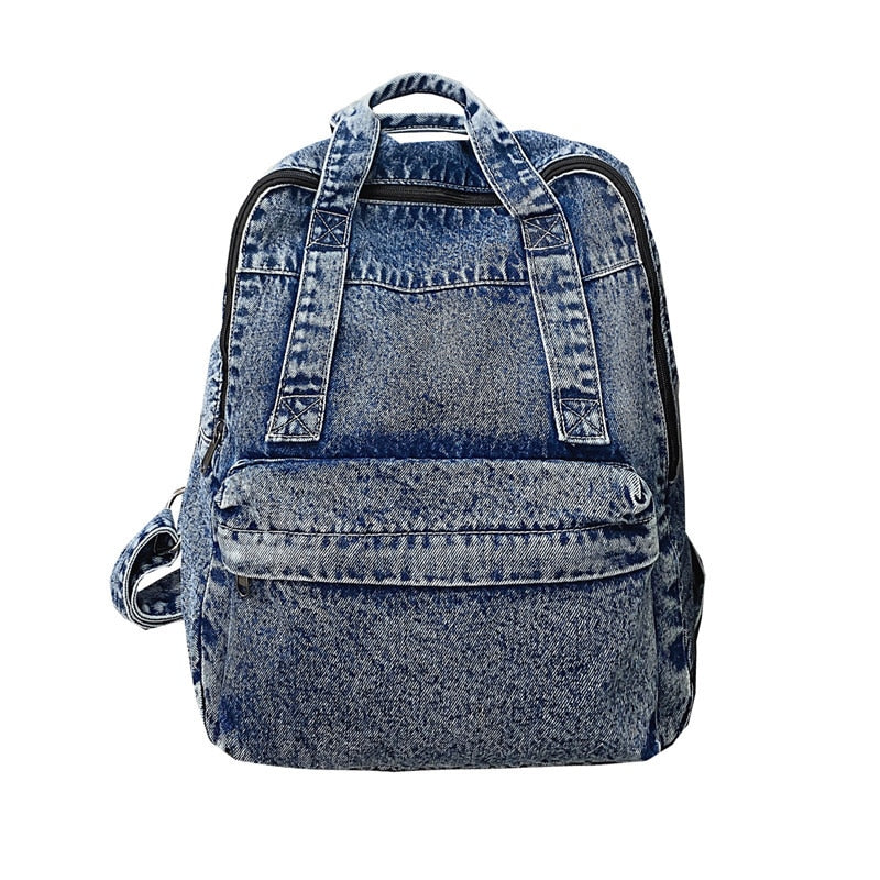 Causal Stylish Fashion Travel School Laptop Denim Bag Backpack