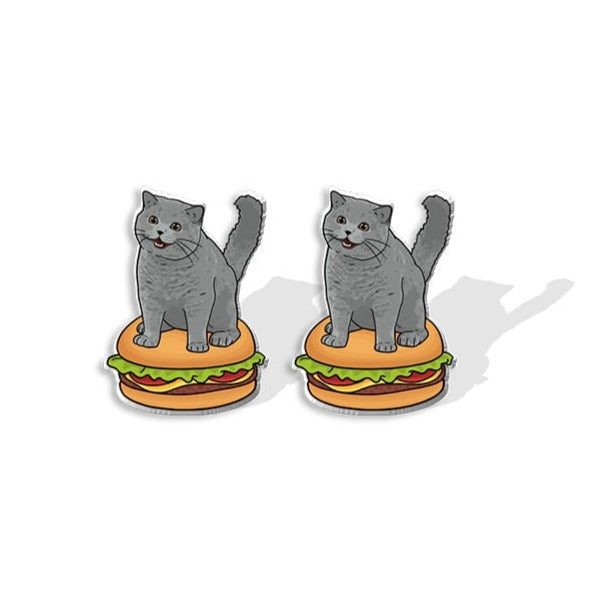 Cute Shorthair Cat Animal Lovely Fashion Mini Stud Earrings