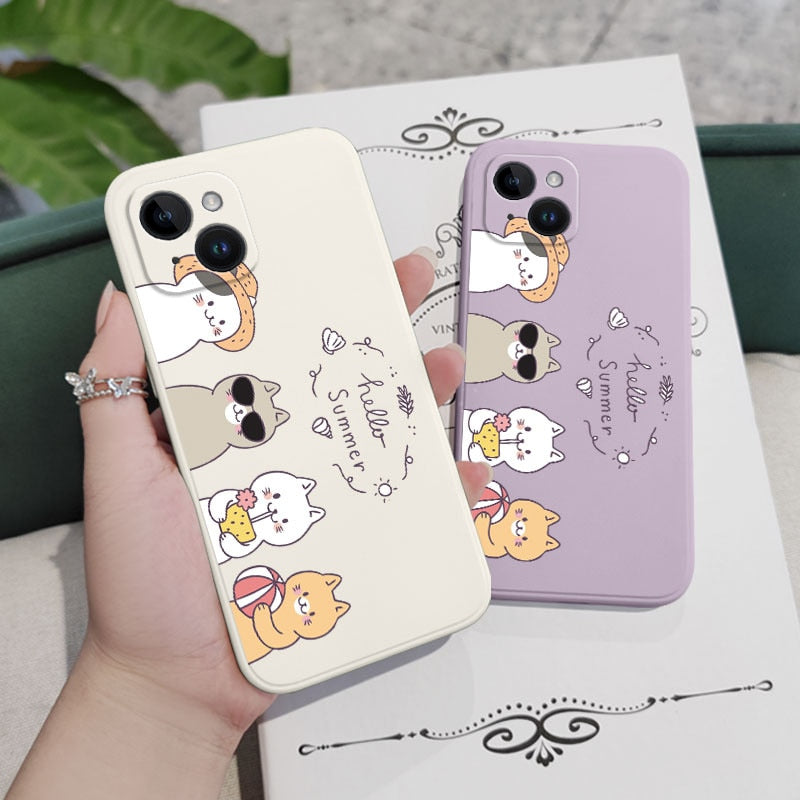 Cute Adorable Vacation Cat Design iPhone Cover Case